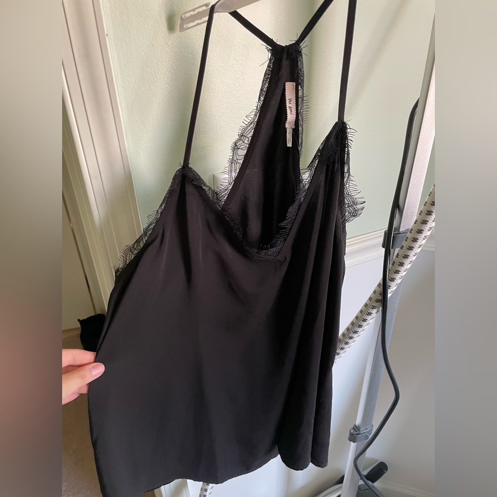 NWT Really pretty black silk tank